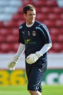 Images Dated 1st October 2011: Coventry City FC: Joe Murphy in Pre-Match Warm-Up at Oakwell Stadium Before Barnsley Clash