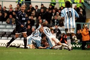 31-03-2001 v Derby County Collection: Coventry City FC: John Hartson's Euphoric Goal Celebration vs