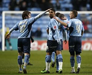 Images Dated 12th January 2010: Coventry City FC: Leon Best Scores First Goal Against Portsmouth in FA Cup Third Round Replay