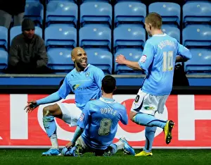 Coventry City FC: Marlon King's Goal Celebration with Doyle and Eastwood vs. Middlesbrough in Championship