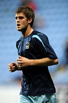 Images Dated 27th September 2011: Coventry City FC: Martin Cranie in Pre-Match Warm-Up at Ricoh Arena vs Blackpool