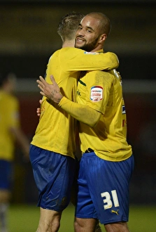 Stevenage V Coventry City : Lamex Stadium : 26-12-2012 Prints: Coventry City FC: McGoldrick and Baker Celebrate Victory After Npower League One Match vs