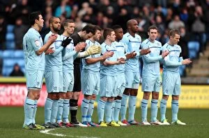 Images Dated 1st January 2013: Coventry City FC: A Minute's Silence for Michelle Ridley Before Npower League One Match vs
