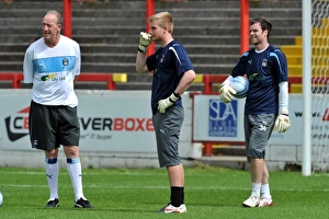Pre Season Friendly - Accrington Stanley V Coventry City - Crown Ground Prints: Coventry City FC: Ogrizovic Coaches Burge and Murphy at Accrington Stanley's Crown Ground