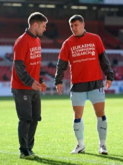 Images Dated 18th February 2012: Coventry City FC: Oliver Norwood and Gary Deegan in Pre-Match Warm-Up at Nottingham Forest