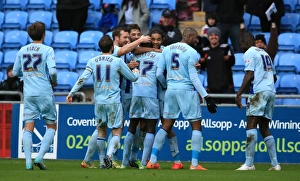 Images Dated 2015 January: Coventry City FC: Sanmi Odelusi Scores His Second Goal Against Rochdale in Sky Bet League One