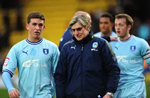 17-03-2012 V Watford, Vicarage Road Prints: Coventry City FC: Steve Harrison and Cody McDonald Celebrate Championship Victory Over Watford (17-03-2012)