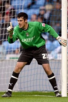 Images Dated 13th August 2008: Coventry City FC vs Aldershot Town: Daniel Ireland Saves in Carling Cup Round 1 at Ricoh Arena