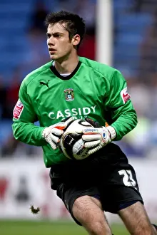 Images Dated 2008 August: Coventry City FC vs Aldershot Town in Carling Cup Round 1: Daniel Ireland Guarding the Net at Ricoh Arena (August 13)
