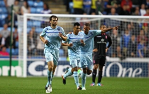 Images Dated 2012 August: Coventry City FC's Double Strike: Kevin Kilbane Celebrates Against Birmingham City in Capital One Cup (28-08-2012)