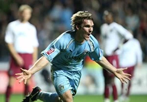 30-10-2007 Carling Cup Round 4 v West Ham United Collection: Coventry City FC's Jay Tabb Celebrates Goal in Carling Cup Fourth Round