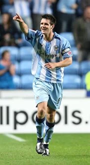 Images Dated 26th August 2008: Coventry City FC's Scott Dann Scores the Winner Against Newcastle United in Carling Cup Second