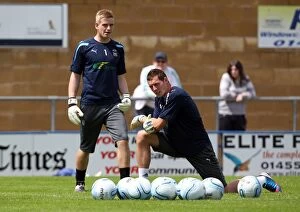 Images Dated 14th July 2012: Coventry City Goalkeepers Chris Dunn and Lee Burge Pre-Season Warm-Up at De Montfort Park