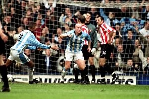 Images Dated 16th April 2001: Coventry City: Jay Bothroyd and John Hartson Celebrate John's Winning Goal Against Sunderland