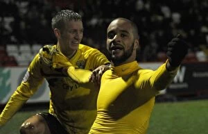 Stevenage v Coventry City : Lamex Stadium : 26-12-2012 Collection: Coventry City: McGoldrick and Baker Celebrate Goal in Npower League One Match vs Stevenage