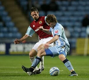 Images Dated 21st October 2008: Coventry City vs Burnley: Clash of Championship Titans - Aron Gunnarsson vs Graham Alexander