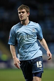 Images Dated 16th March 2010: Coventry City vs. Cardiff City Showdown: Martin Cranie's Battle at Ricoh Arena (Mar 16, 2010)