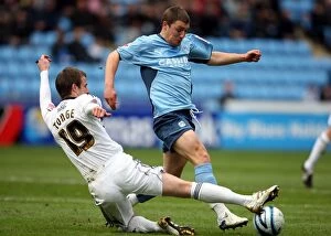 Images Dated 3rd April 2010: Coventry City vs Derby County: Championship Showdown at Ricoh Arena - Gary Deegan vs Michael Tonge