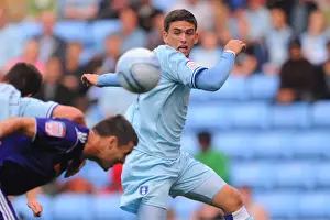 Images Dated 10th September 2011: Coventry City vs Derby County: Cody McDonald in Action at the Ricoh Arena