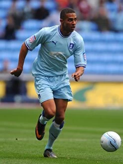 Images Dated 10th September 2011: Coventry City vs Derby County: Cyrus Christie in Action at the Ricoh Arena (Npower Championship)