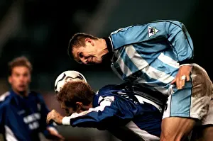 Images Dated 2000: Coventry City vs Ipswich Town: Muhamed Konjic Outmuscles Jamie Scowcroft (2000)