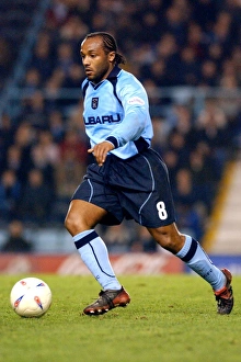 Images Dated 2003: Coventry City vs Portsmouth: Julian Joachim's Determined Performance in Nationwide Division One (19-03-2003)