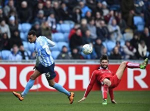 Images Dated 19th March 2016: Coventry City vs Swindon Town: Jacob Murphy vs Jordan Turnbull - Sky Bet League One Clash at Ricoh