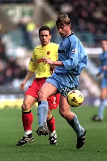 Coventry City vs Watford: Clash in Nationwide League Division One (09-12-2001) - Laurent Delorge in Action