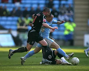Images Dated 2008: Coventry City vs. West Bromwich Albion: FA Cup Fifth Round Clash - Michael Mifsud Fights for Possession