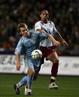 30-10-2007 Carling Cup Round 4 v West Ham United Collection: Coventry City vs. West Ham United: Carling Cup Clash - Jay Tabb Fouled by Anton Ferdinand