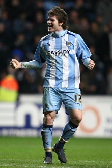Images Dated 2009: Coventry City's Aron Gunnarsson: FA Cup Fifth Round Replay Victory Celebration vs