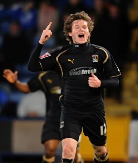 Images Dated 7th April 2009: Coventry City's Aron Gunnarsson Scores First Goal Against Crystal Palace in Championship Match