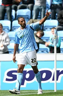 Images Dated 2010 September: Coventry City's Clive Platt Celebrates Goal Against Leicester City in Npower Championship (11-09-2010)