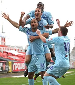 Images Dated 13th October 2012: Coventry City's David McGoldrick Scores Opening Goal at Swindon Town's County Ground