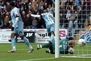 Images Dated 11th March 2006: Coventry City's Dele Adebola Celebrates Goal Against Sheffield United in Coca-Cola Championship