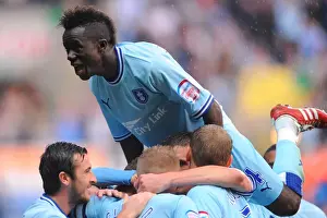 Images Dated 10th September 2011: Coventry City's Double Celebration: Gael Bigirimana and Carl Baker Score in Championship Match vs