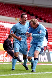 Images Dated 2004: Coventry City's Double Delight: Andy Morrell Scores the Second Goal in the 28-08-2004 Victory at Nottingham Forest