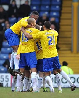 Images Dated 16th February 2013: Coventry City's Euphoric Moment: Celebrating the Second Goal Against Bury in Npower League One