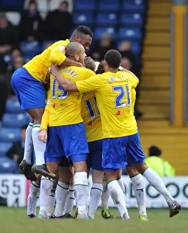Images Dated 2013: Coventry City's Euphoric Moment: Celebrating the Second Goal Against Bury in Npower League One (February 16)