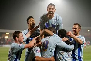 Images Dated 17th March 2015: Coventry City's Exultant League One Victory Celebration at Fleetwood Town's Highbury Stadium