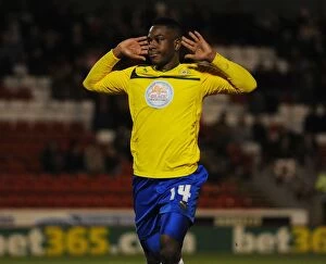 Images Dated 4th January 2014: Coventry City's Franck Moussa Scores FA Cup Upset at Barnsley