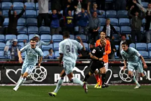 Coventry City's Gary Deegan Celebrates Opening Goal Against Blackpool in Npower Championship (September 27, 2011, Ricoh Arena)