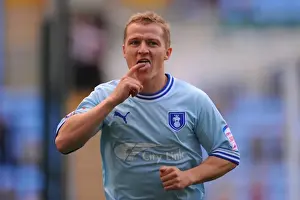 Images Dated 24th September 2011: Coventry City's Gary McSheffrey Scores the Winner: Coventry City vs