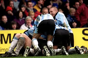Images Dated 2001: Coventry City's Glory Moment: John Hartson's Hat-Trick Celebration (07-04-2001 vs)