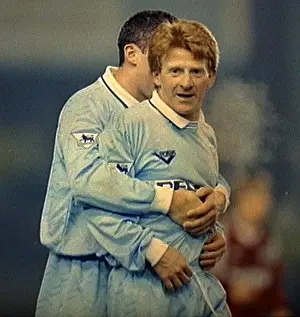 Coventry City's Gordon Strachan and Paul Telfer Celebrate Victory over Manchester City