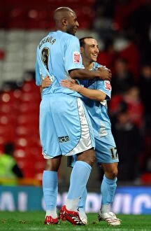 Images Dated 26th September 2007: Coventry City's Historic Double Victory: Dele Adebola and Michael Mifsud Celebrate Upset Over