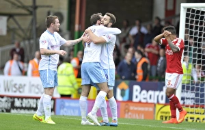 Sky Bet League One - Swindon Town V Coventry City - County Ground Prints: Coventry City's Josh McQuoid Euphoria: Sky Bet League One Goal vs Swindon Town