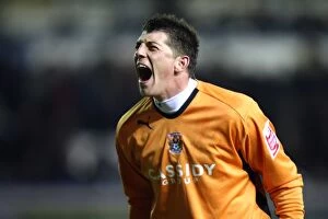 Images Dated 3rd November 2008: Coventry City's Keiren Westwood Celebrates Championship Victory over Birmingham City (03-11-2008)