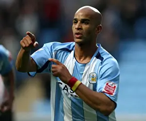 Images Dated 2008 October: Coventry City's Leon McKenzie: Double Delight Against Southampton in Coca-Cola Championship (04-10-2008)