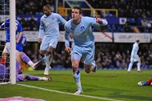 03-12-2011 v Portsmouth, Fratton Park Collection: Coventry City's Lukas Jutkiewicz: Rejoicing in His Goal Against Portsmouth (Championship Match)